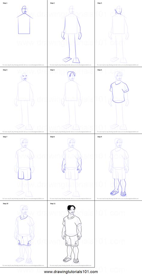 How To Draw David Kawena From Lilo And Stitch Printable Step By Step