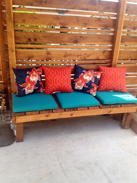 Try drive up, pick up, or same day delivery. DIY homemade redwood bench accented with turquoise ...
