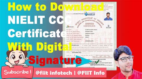 How To Download Nielit Ccc Certificate Verify Digital Signature In