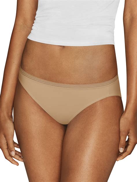 Hanes Womens Perfect Match Nude Microfiber Bikini 3 Pack