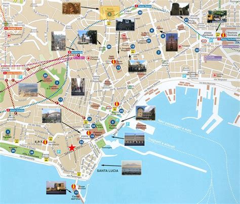 Carte De Naples Sites Touristiques Tourist Map Italy Tourist