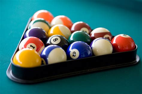 Place the racking triangle in position place all other solid balls in random order throughout the diamond. How to Rack Pool Balls for 6 Different Games » Gameroom Vault