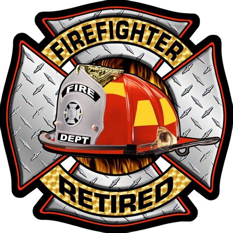 Firefighter Decal Retired Firefighter Diamond Look Exterior Decal