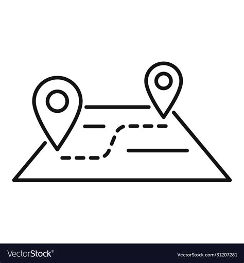 Travel Map Relocation Icon Outline Style Vector Image