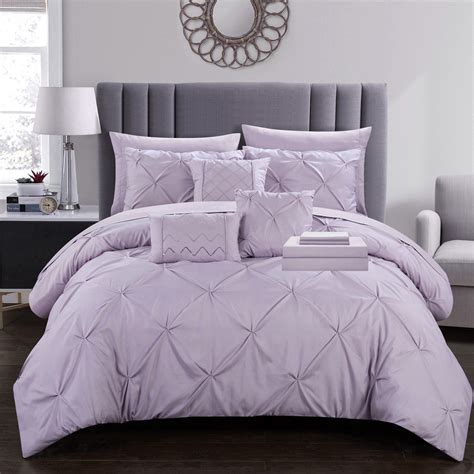 10 Piece Mycroft Pinch Pleat Bed In A Bag Comforter Set Sheets Pillows
