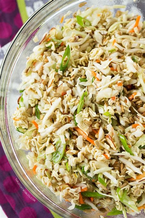 Chilled Asian Ramen Salad To Bring To A Potluck Or Party