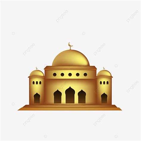 Mosque Dome Vector Hd Png Images 3d Mosque In Gold Domes Ramadan