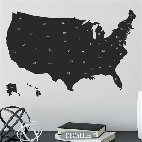 United States Map With Names Of States Map Of Usa Showing Etsy