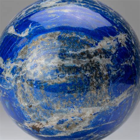 Large Genuine Polished Lapis Lazuli Sphere Round Acrylic Stand
