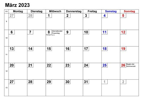Monatlich Kalender März 2023 Docalendario