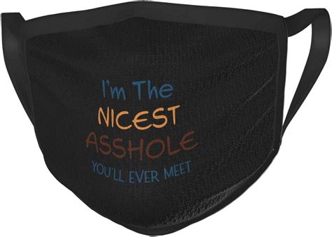 unisex adult face mask reusable washable im the nicest asshole youll ever meet
