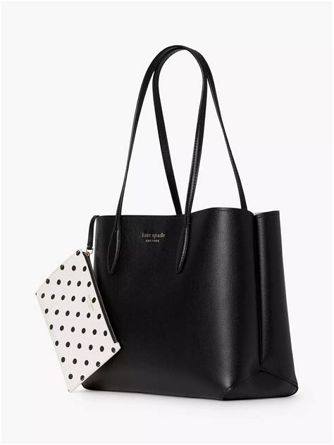 kate spade new york all day leather large tote bag black at john lewis and partners