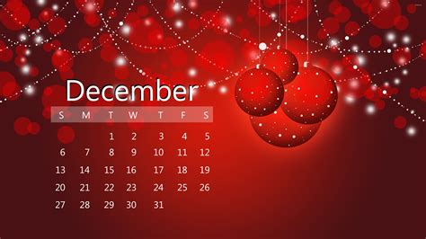 December 2015 red calendar wallpaper - Holiday wallpapers - #51528