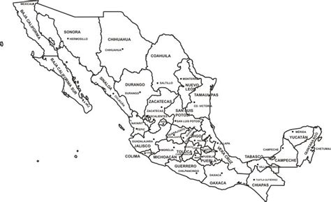 Mapa de la República con nombres Mapas Mapa de mexico Nombres