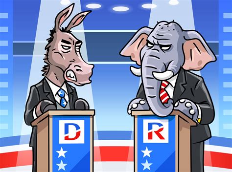 Democratic Donkey And Republican Elephant In Tv Debate Honolulu Civil