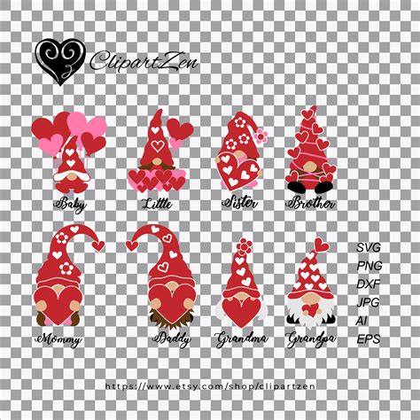 Download Family Valentine Gnome Gnomies Bundle svg png dxf jpg eps ...