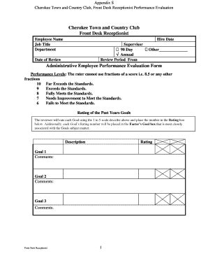 Self reflection and self evaluation are required for undergraduates during their teaching practicum in schools. front desk evaluation form - Fill Out Online, Download ...