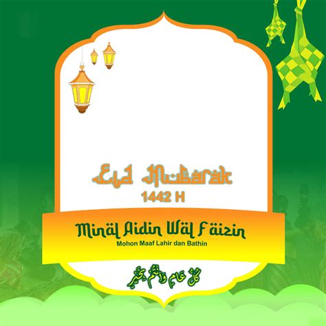 Unduh gratis png nya jika tidak menghendaki untuk mengedit. Twibbon Ucapan Lebaran 2021 Tema Ketupat, Gratis Download ...