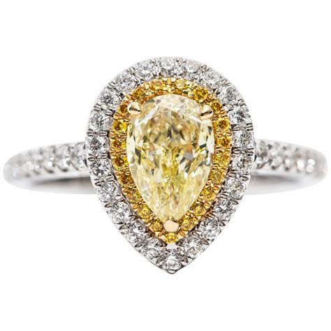 133 Ct Gia Certified Yellow Pear Shape Cut Diamond Double Halo