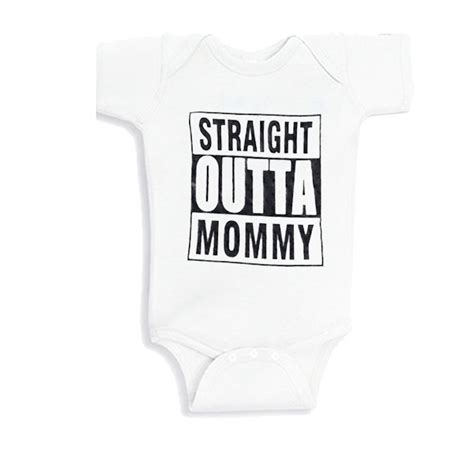 Culbutomind Cute STRAIGHT OUTTA MOMMY White Short Sleeve Baby Clothes Newborn Jumpsuits
