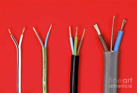 Types Of Electrical Cables Photograph By Martyn F Chillmaidscience