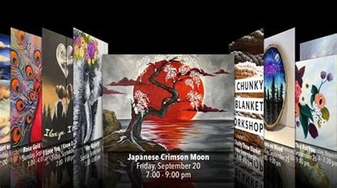 Paint And Sip Japanese Crimson Moon Pinots Palette Fresno 20 September