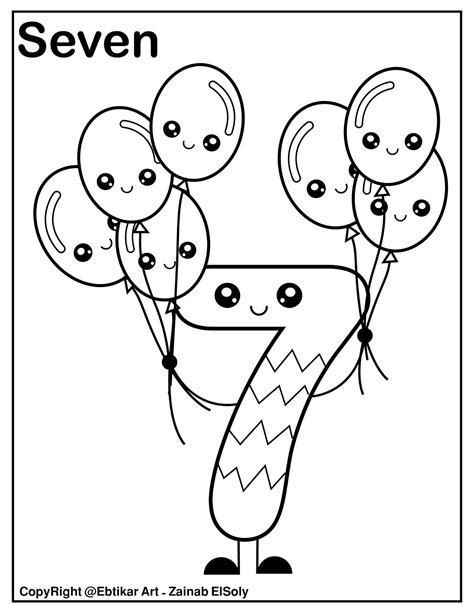 Number 7 Coloring Page For Preschoolers Coloring Home