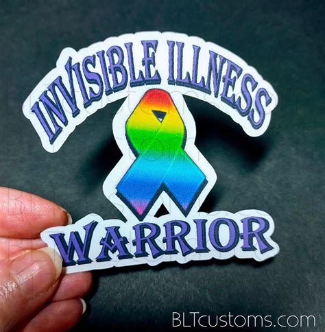 Invisible Illness Awareness Ribbon Rainbow Ribbon Decal Etsy
