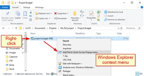 Can I Add A Favorite By Right Clicking Its Icon In Windows Explorer Quick Access Popup