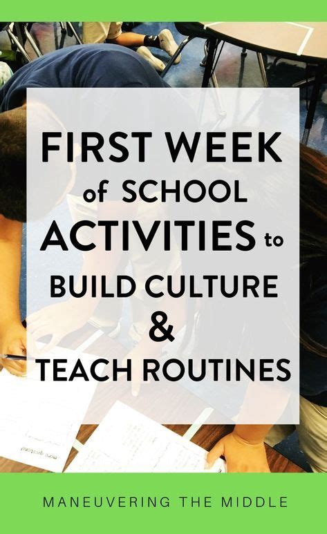 Easy First Week Of School Activities For Middle School Middle School