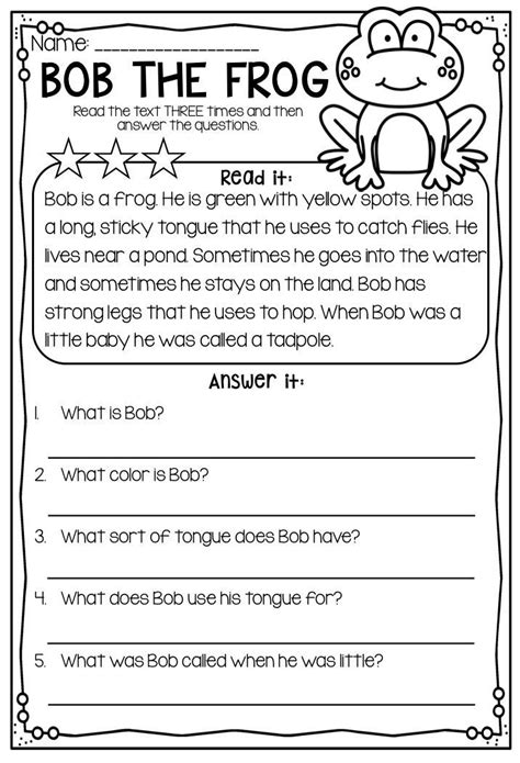 Practicing your comprehension of written english will both improve 40 free texts premium: Reading Comprehension Passages - First Second Grade ...