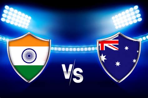 India Vs Australia Cricket Match Final Concept Background With Stadium