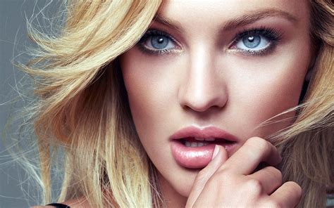 X Women Long Hair Eyes Lips Candice Swanepoel Model Wallpaper
