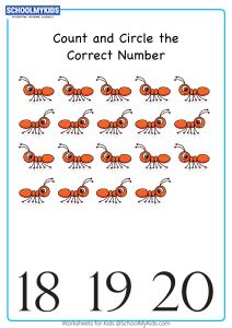 Count And Circle The Correct Number up to 20 Worksheets for Preschool