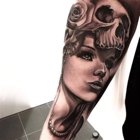 Pin Auf Girl Skull Face Tattoo