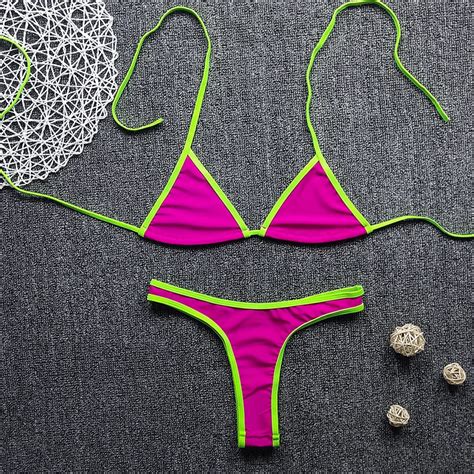 2021 In X Sexy Micro Bikini Set 2020 Neon Green Swimsuit Female Triangle Swimwear Women Summer