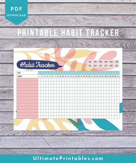 Habit Tracker Printable Cute Habit Tracker Etsy