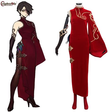 Rwby Cinder Fall Cosplay Costume Halloween Women Uniform Red Sexy Fancy Dress Custom Made