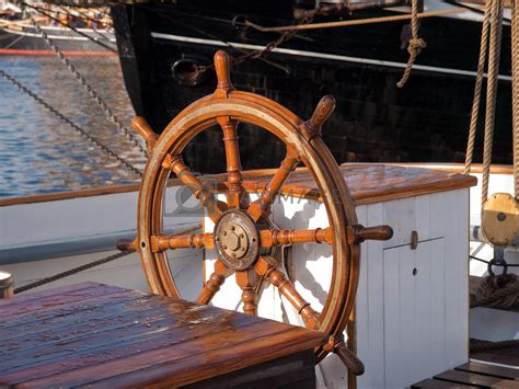Ship Steering Wheel On A Sailing Boat By Ronyzmbow Vectors