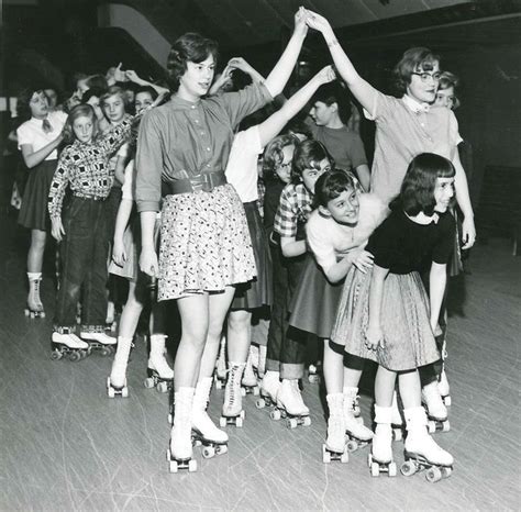 1950s Roller Skating Girls Roller Rink Roller Derby Photo Vintage