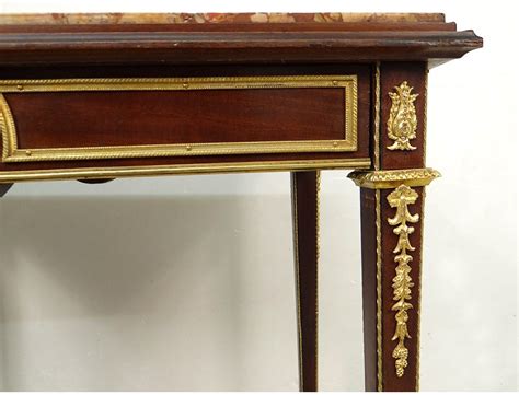 Mixes with other periods seamlessly. Small coffee table Louis XVI mahogany marble gilt bronze ...