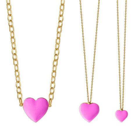 Pink Heart Pendant Necklace By Anna Lou Of London