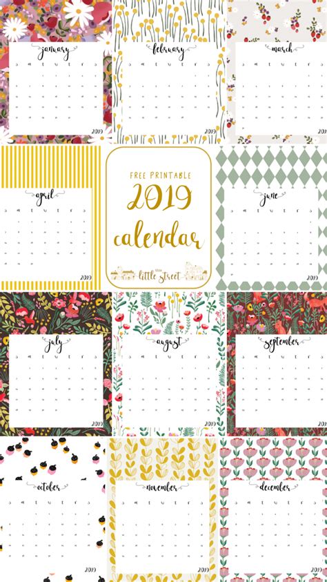Vibrant and stylish premium calendar templates are perfect for printing out and showing off. 20 Free Printable Calendars for 2019 - YesMissy