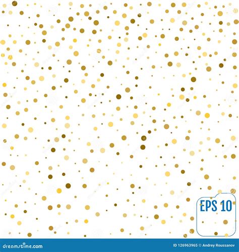 Gold Glitter Background Polka Dot Vector Illustration Stock Vector
