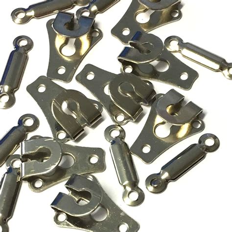 10 Sets Of 21mm X 15mm Silver Metal Sew On Hook And Bar Fasteners For