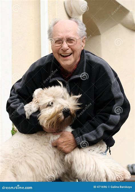 Happy Senior Man And His Dog Royalty Free Stock Image Image 471696