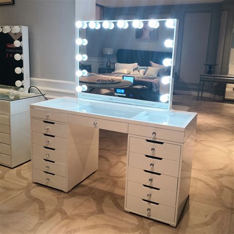 Docarelife Hollywood Style Vanity Dressing Table Makeup Mirror Set With