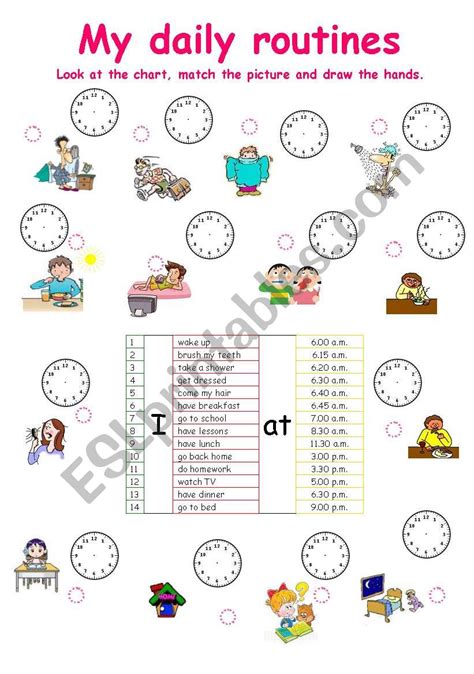 Daily Routine Worksheets For Kids Daily Routine Daily Routine Worksheet