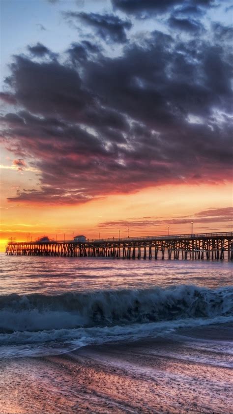 Free Download California Beach Dock Sunset Iphone 6 Wallpaper Download