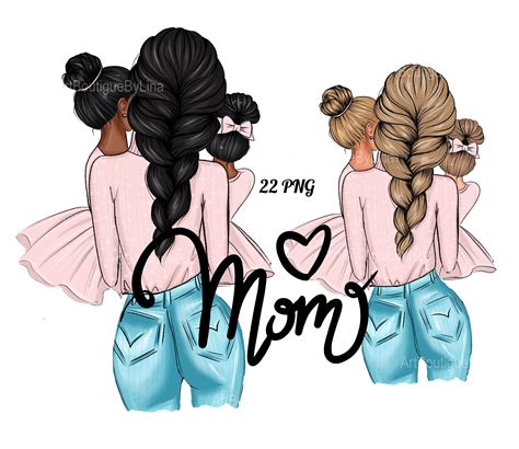 Mother Daughters Clipart Mom Girls Clipart Mom Clipart Mommy Clipart Mothers Day Clipart
